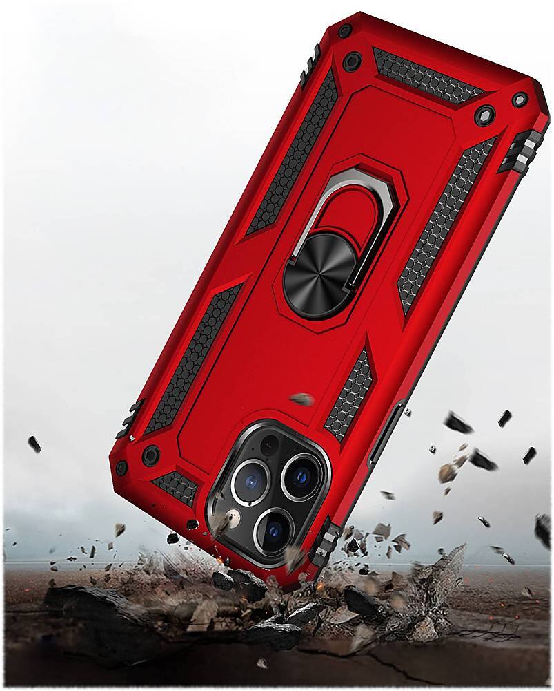 Alt View 15. SaharaCase - Military Kickstand Series Carrying Case for Apple iPhone 12 Pro Max - Red.