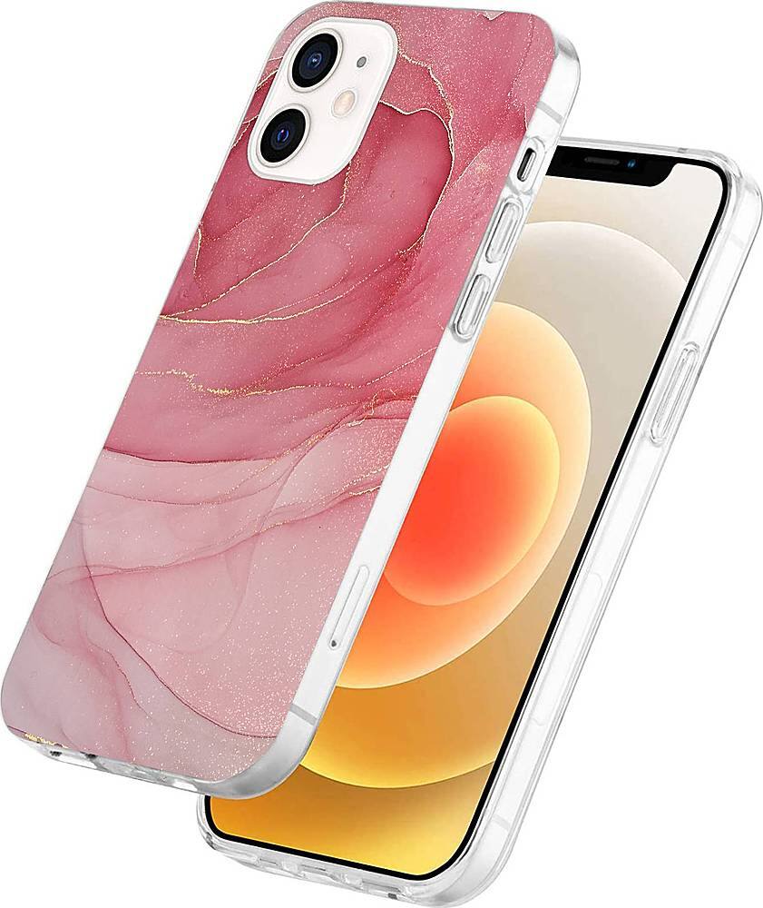 Alt View 11. SaharaCase - Marble Carrying Case for Apple iPhone 12 mini - Red Marble.