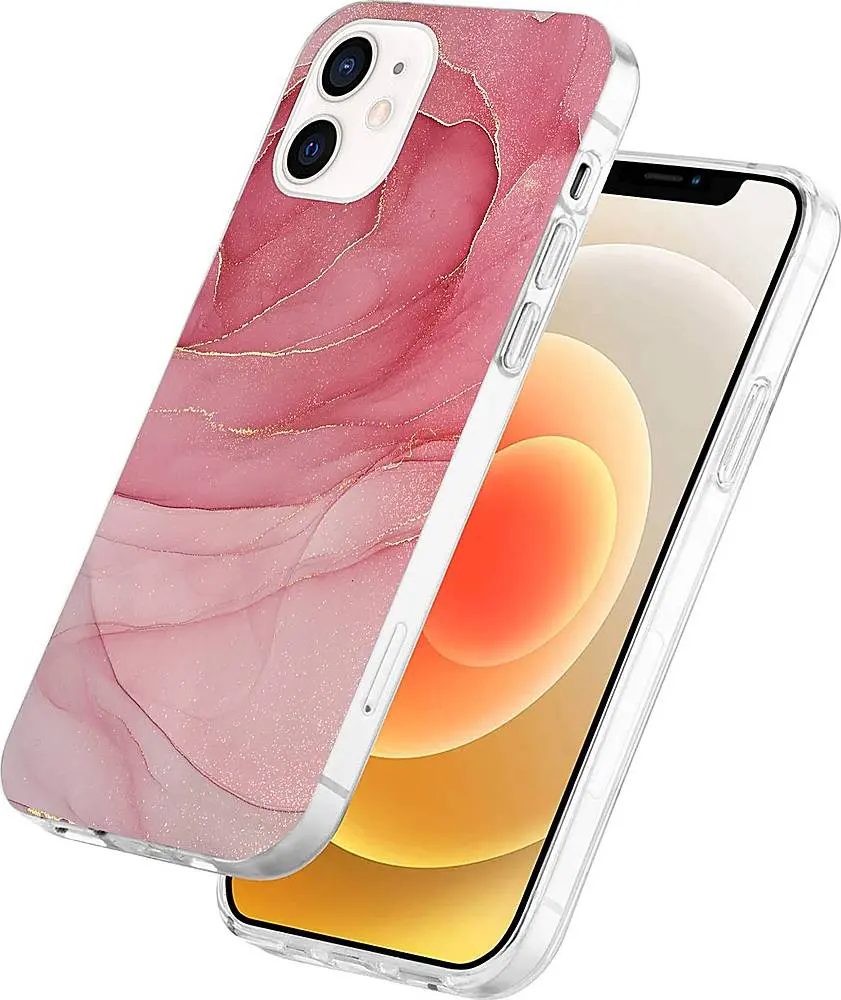 Alt View 11. SaharaCase - Marble Carrying Case for Apple iPhone 12 mini - Red Marble.