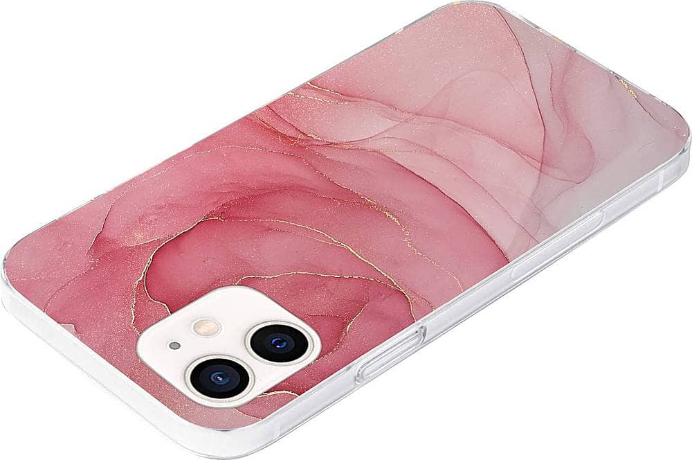 Alt View Zoom 12. SaharaCase - Marble Carrying Case for Apple iPhone 12 mini - Red Marble.
