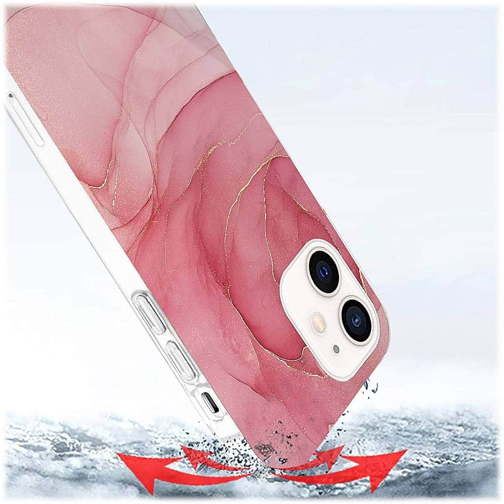 Alt View Zoom 15. SaharaCase - Marble Carrying Case for Apple iPhone 12 mini - Red Marble.