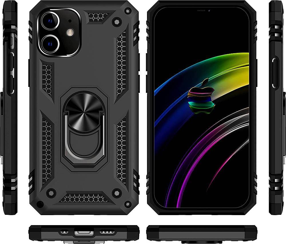 Alt View 13. SaharaCase - Military Kickstand Series Carrying Case for Apple iPhone 12 mini - Black.