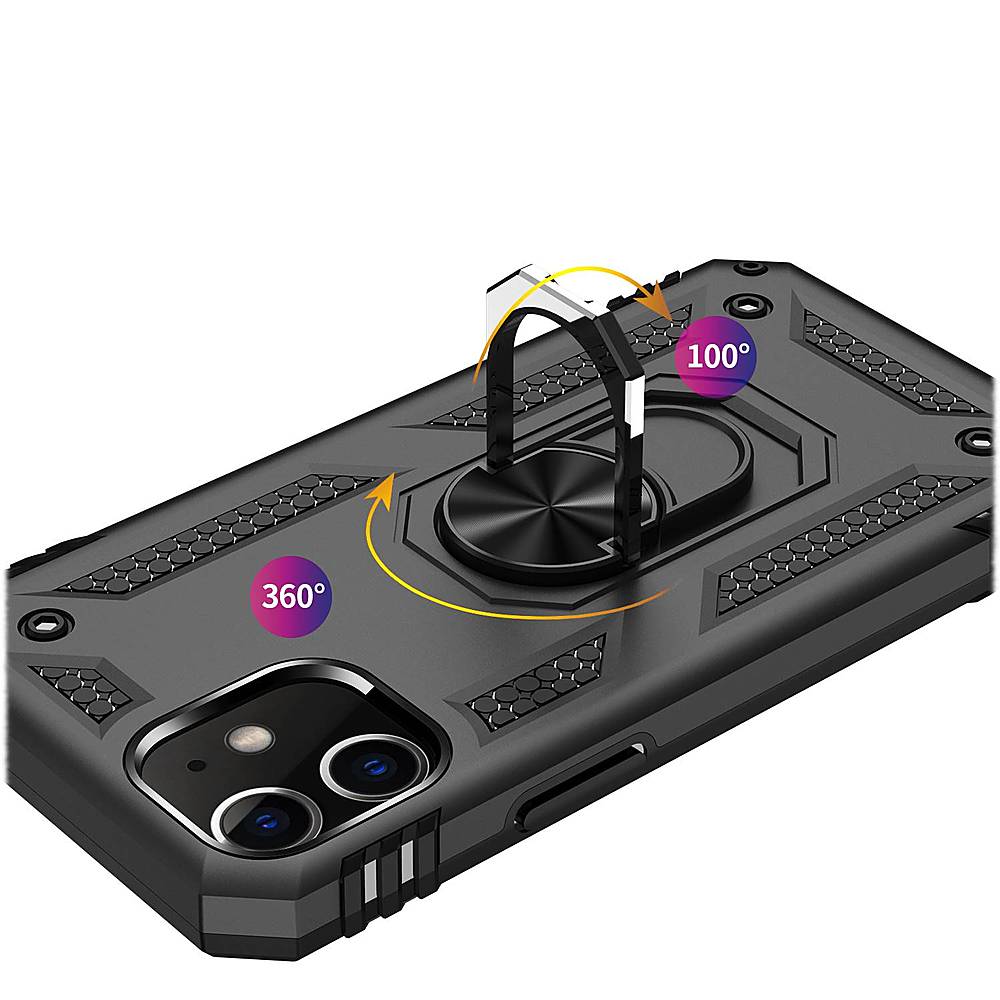 Alt View 14. SaharaCase - Military Kickstand Series Carrying Case for Apple iPhone 12 mini - Black.