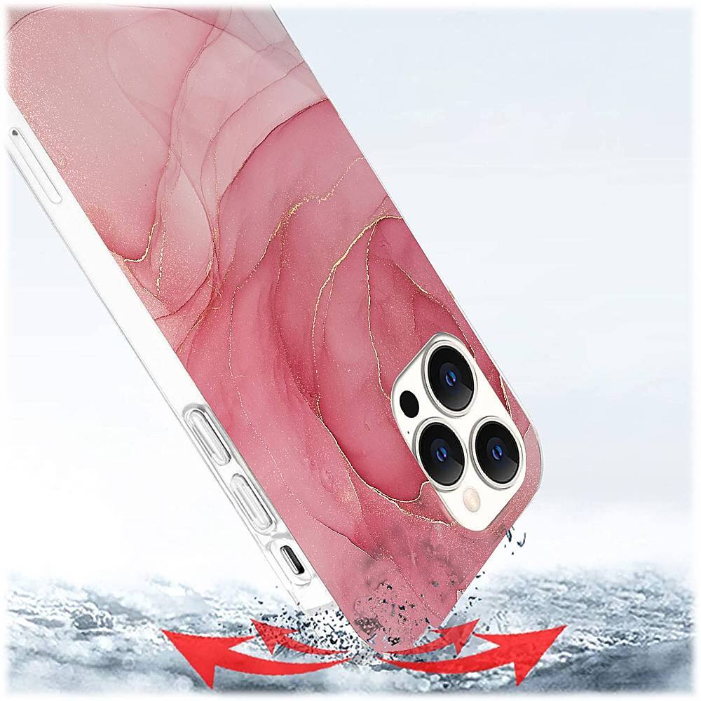 Alt View 15. SaharaCase - Marble Carrying Case for Apple iPhone 12 Pro Max - Red Marble.