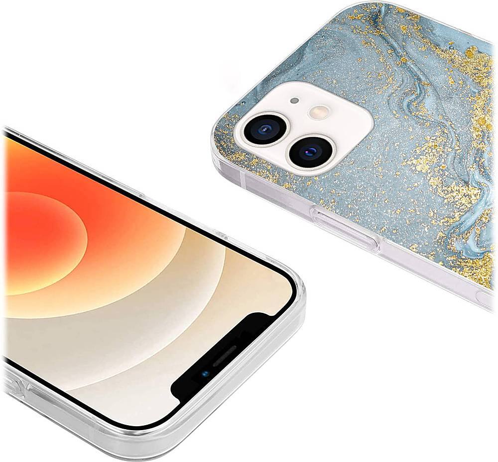 Alt View 13. SaharaCase - Marble Carrying Case for Apple iPhone 12 and 12 Pro - Blue Marble.