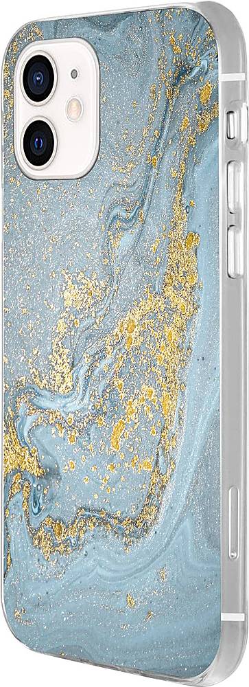 SaharaCase - Marble Carrying Case for Apple iPhone 12 and 12 Pro - Blue Marble