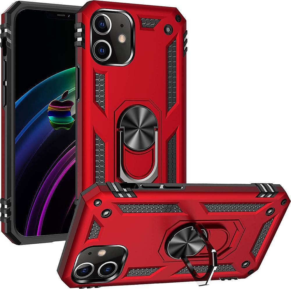 Alt View 11. SaharaCase - Military Kickstand Series Carrying Case for Apple iPhone 12 mini - Red.