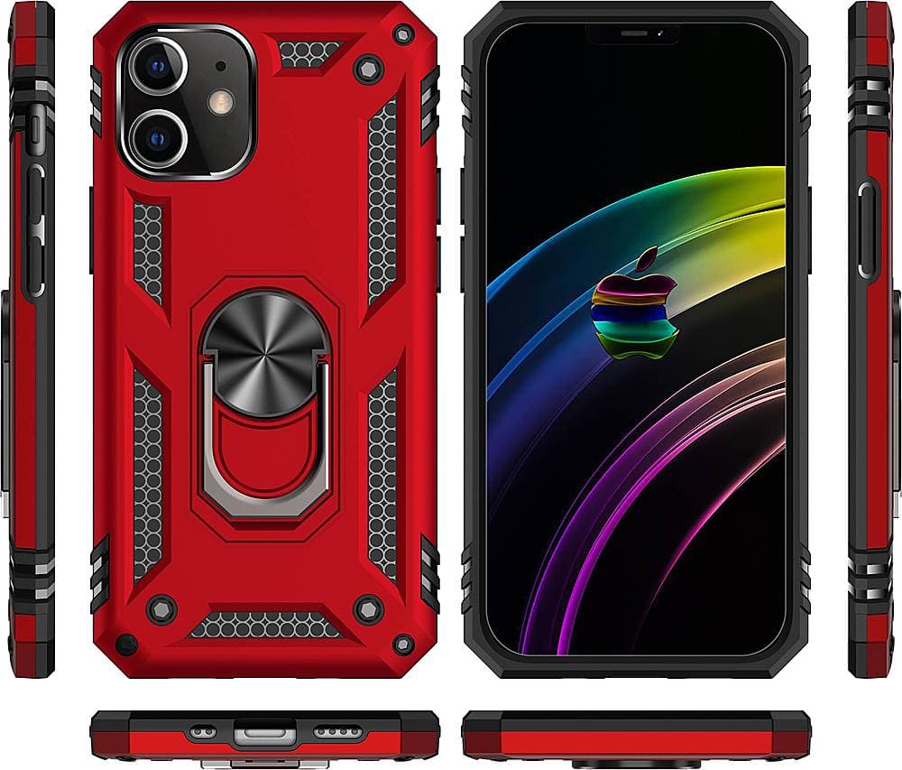 Alt View 13. SaharaCase - Military Kickstand Series Carrying Case for Apple iPhone 12 mini - Red.