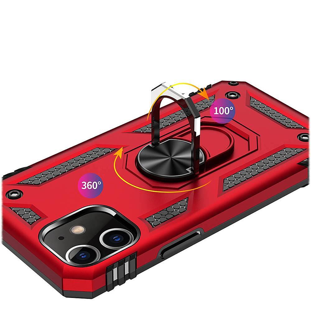 Alt View 14. SaharaCase - Military Kickstand Series Carrying Case for Apple iPhone 12 mini - Red.