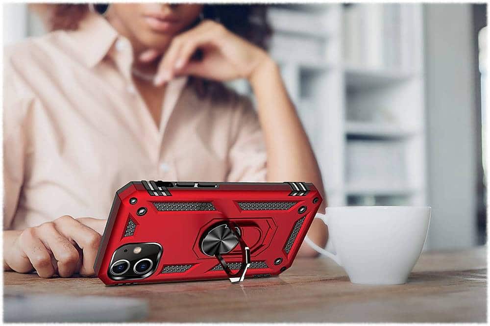 Alt View Zoom 17. SaharaCase - Military Kickstand Series Carrying Case for Apple iPhone 12 mini - Red.