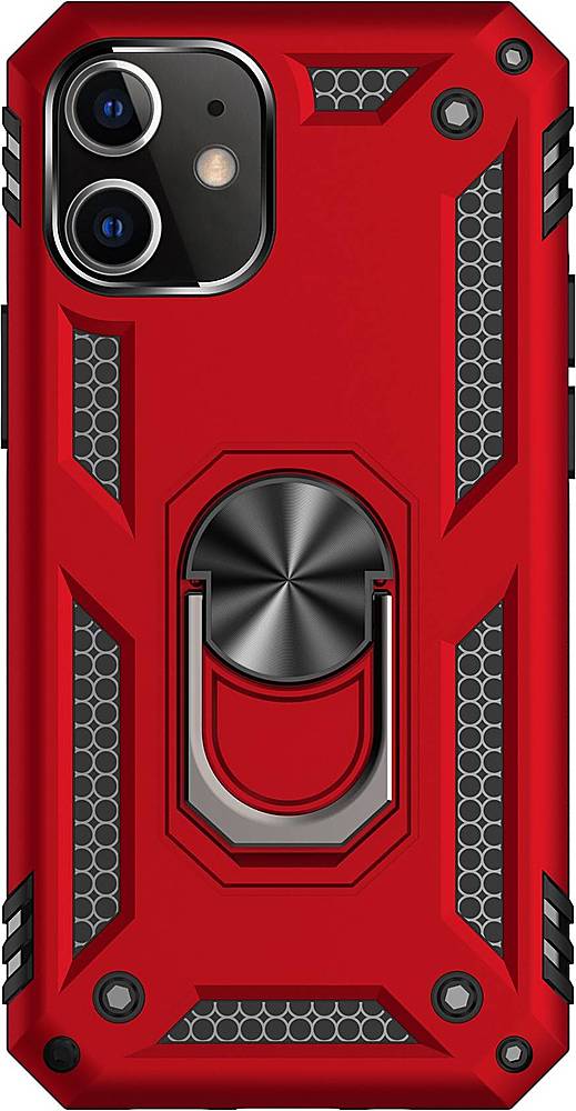 Alt View 1. SaharaCase - Military Kickstand Series Carrying Case for Apple iPhone 12 mini - Red.