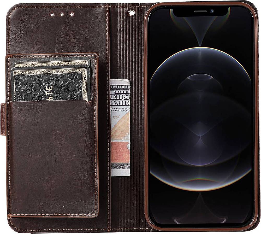 SaharaCase - Folio Wallet Case for Apple iPhone 13 Pro Max - Brown