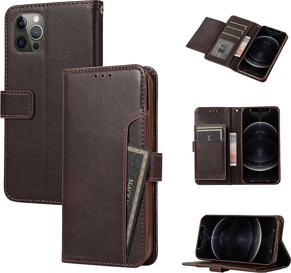 Alt View 15. SaharaCase - Folio Wallet Case for Apple iPhone 12 Pro Max - Brown.