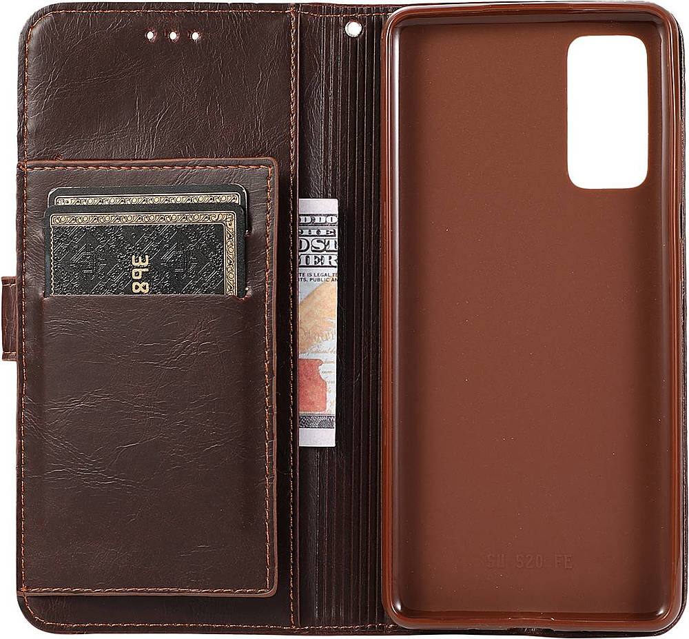 Alt View 3. SaharaCase - Folio Wallet Case for Samsung Galaxy S20 FE - Brown.