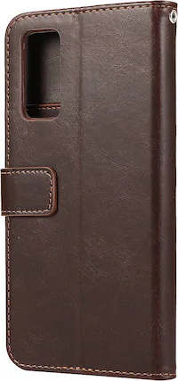Left. SaharaCase - Folio Wallet Case for Samsung Galaxy S20 FE - Brown.