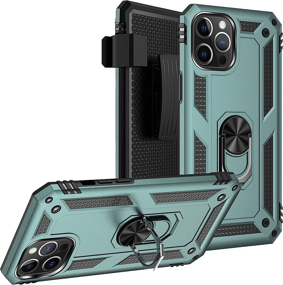 Alt View 11. SaharaCase - Military Kickstand Series Carrying Case for Apple iPhone 12 and 12 Pro - Green.