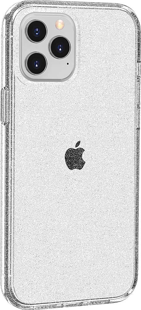 Front. SaharaCase - Sparkle Series Hard Shell Case for Apple iPhone 12 Pro Max - Clear.