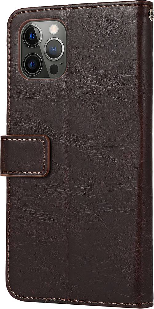 SaharaCase - Folio Wallet Case for Apple iPhone 12 and 12 Pro - Brown