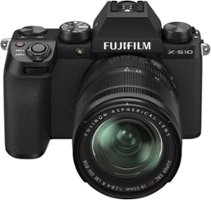 Fujifilm - X-S10 Mirrorless Camera Body with XF18-55mmF2.8-4 R Telephoto Lens - Black - Front_Zoom