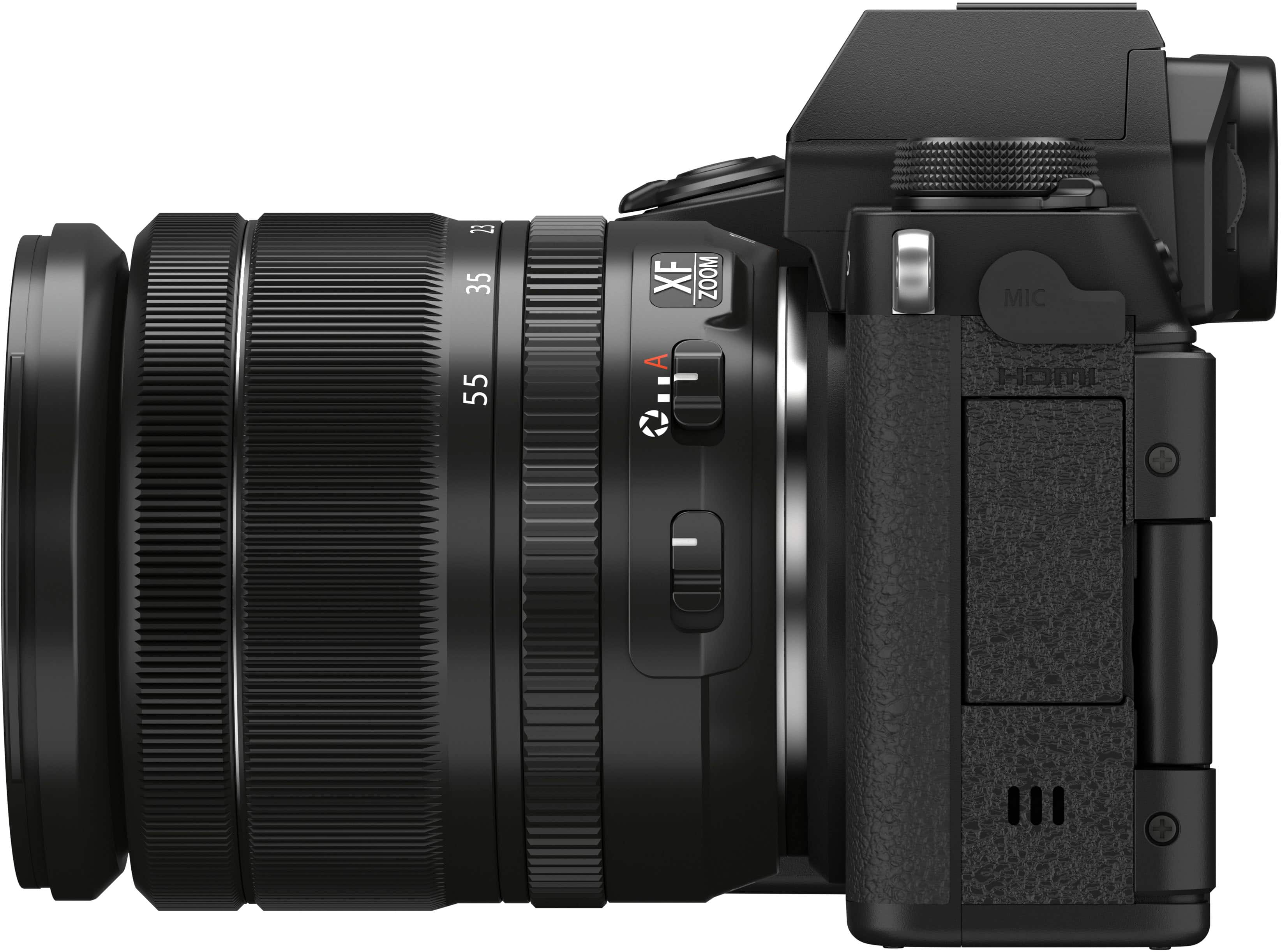 Left View: Fujifilm - X-S10 Mirrorless Camera Body with XF16-80mm F4 R OIS WR Telephoto Lens - Black