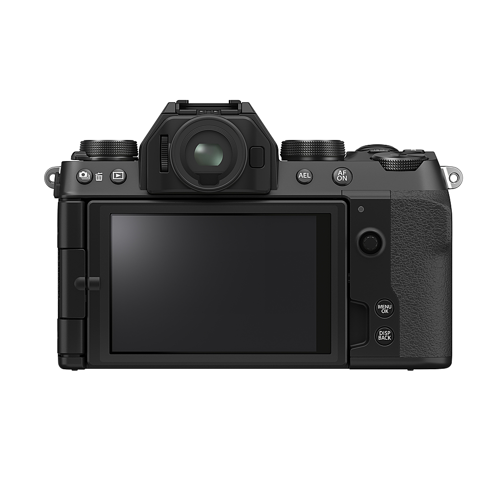 Back View: Fujifilm - X-S10 Mirrorless Camera Body with XF16-80mm F4 R OIS WR Telephoto Lens - Black