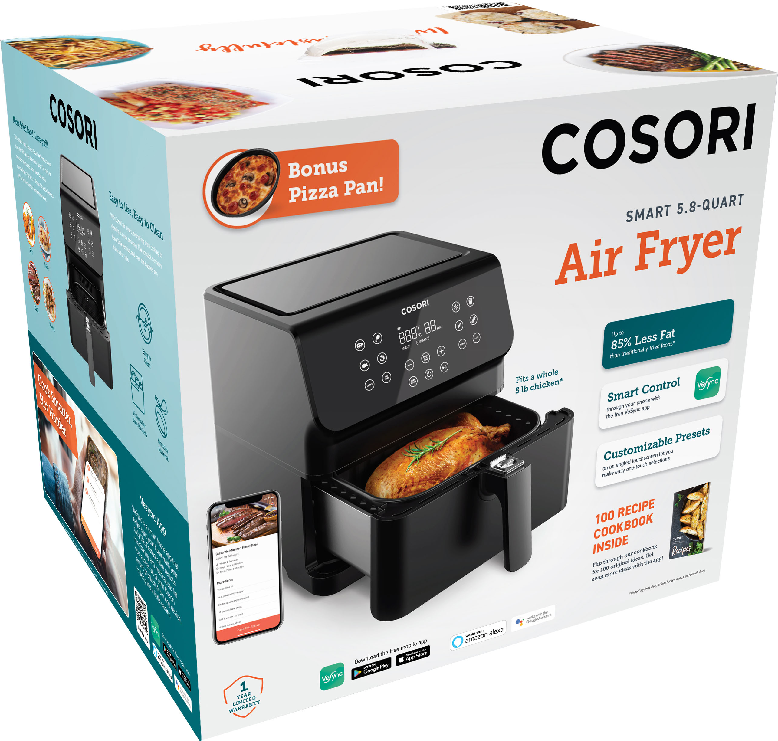  COSORI Air Fryer Oven Pro II 5.8QT Large Airfryer, 12