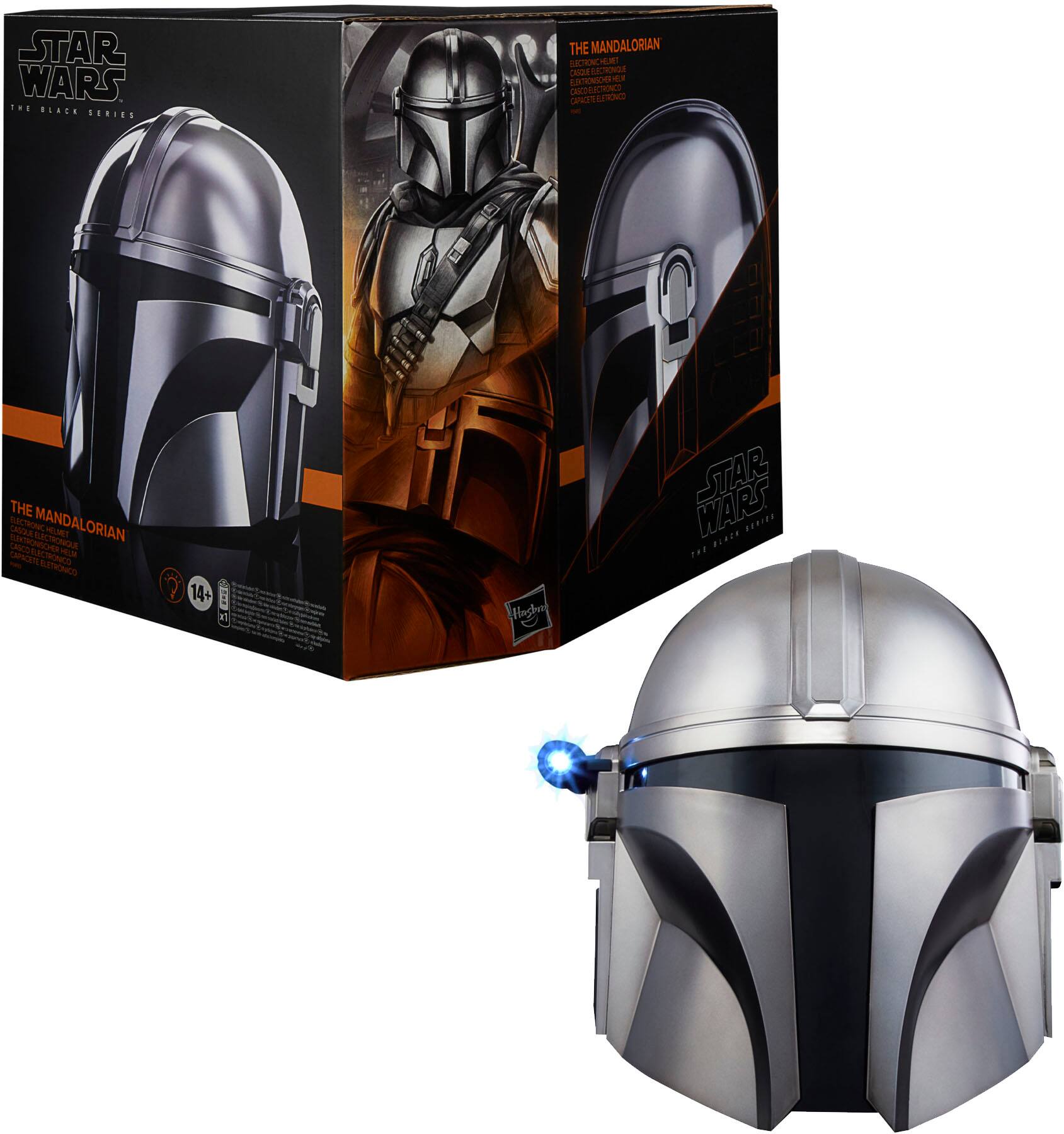 Front. Star Wars - The Black Series The Mandalorian Electronic Helmet.