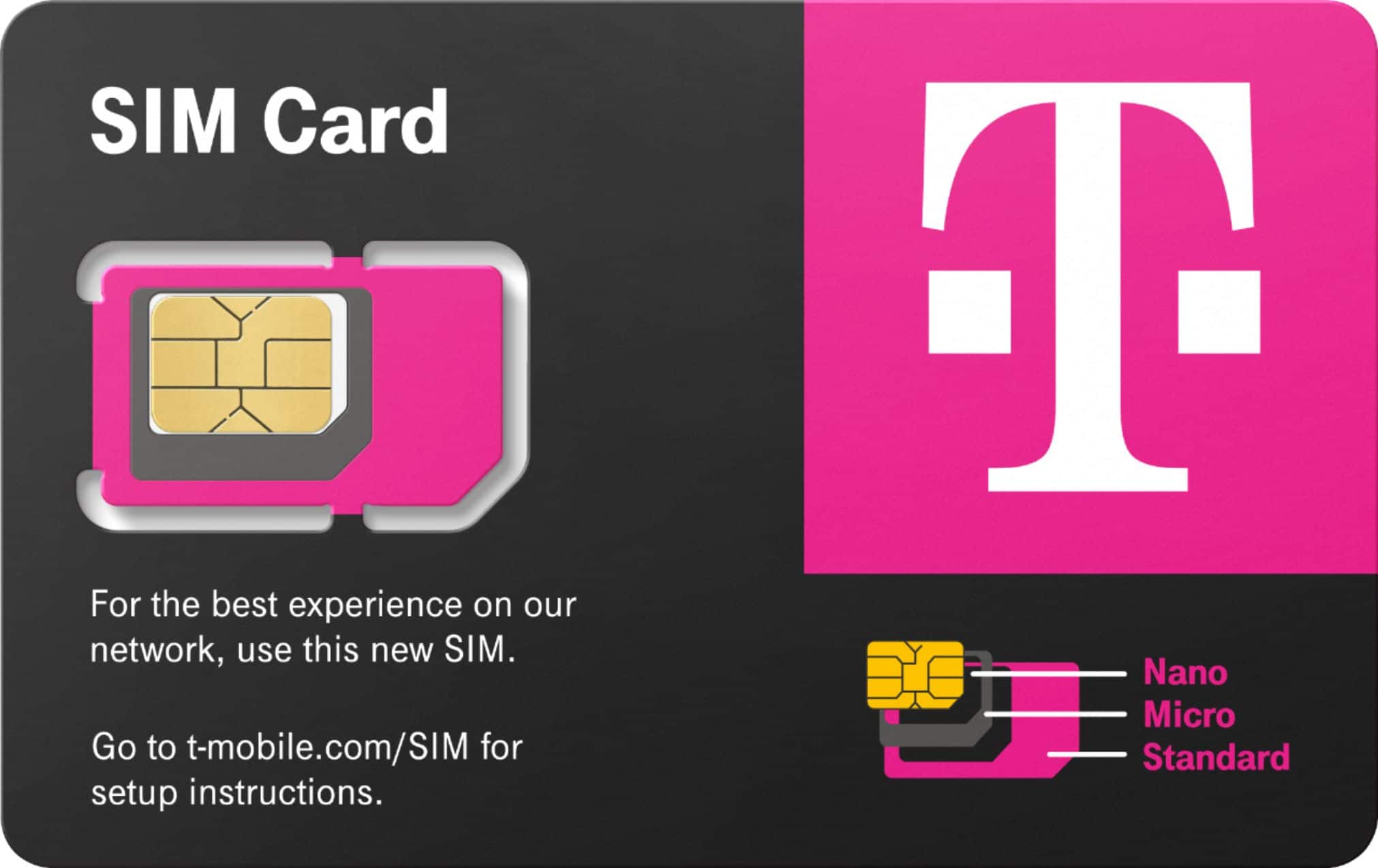 Front. T-Mobile - TMO TRIPLE SIM CARD 64K 5G - Black.