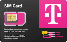 Front. T-Mobile - TMO TRIPLE SIM CARD 64K 5G - Black.