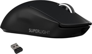 Logitech - PRO X SUPERLIGHT Lightweight Wireless Optical Gaming Mouse with HERO 25K Sensor - Black - Front_Zoom