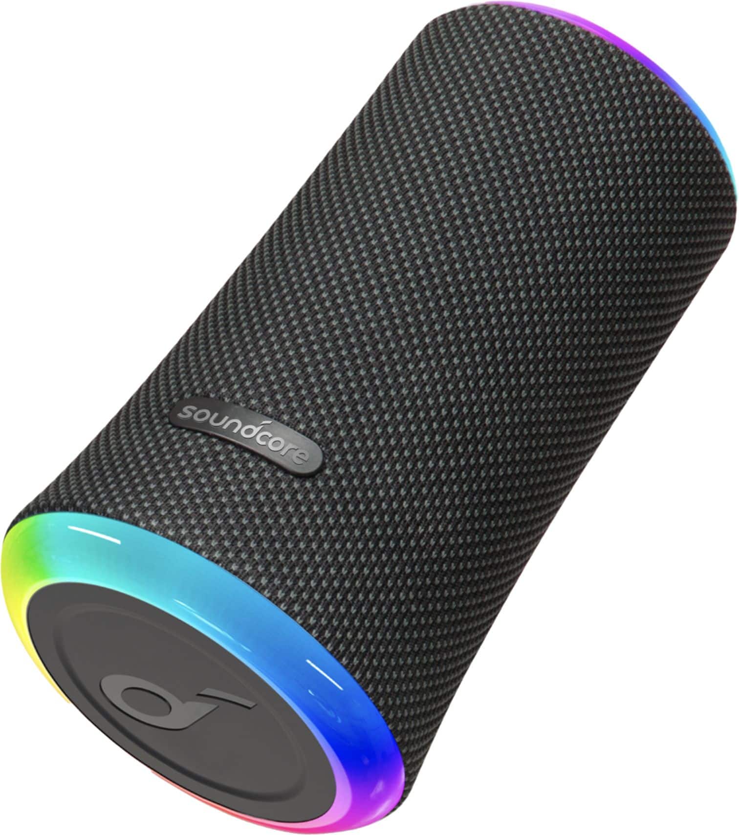 Front. Soundcore - by Anker Flare 2 Wireless Portable Waterproof Bluetooth Speaker - Black.