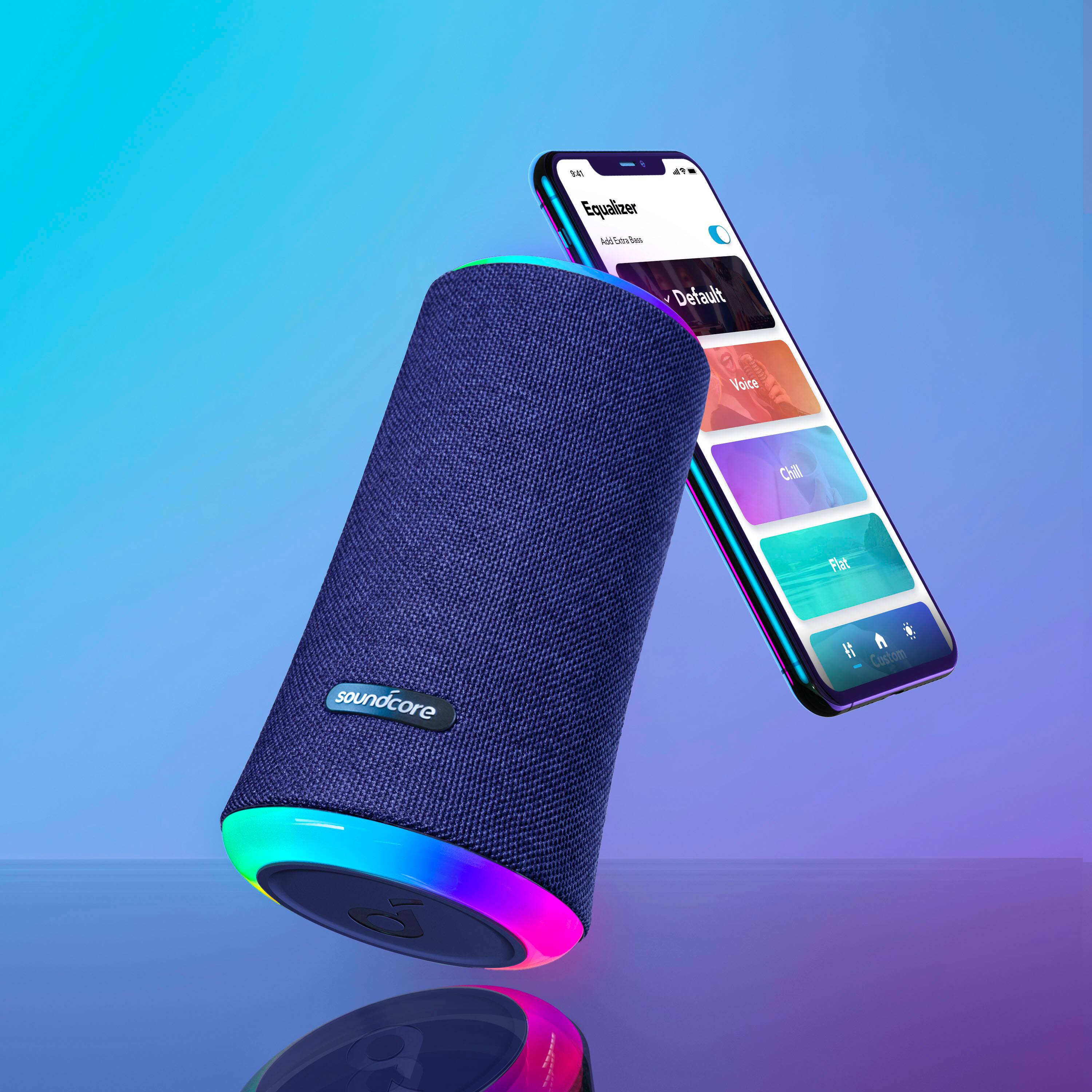 Alt View 19. Soundcore - by Anker Flare 2 Wireless Portable Waterproof Bluetooth Speaker - Blue.