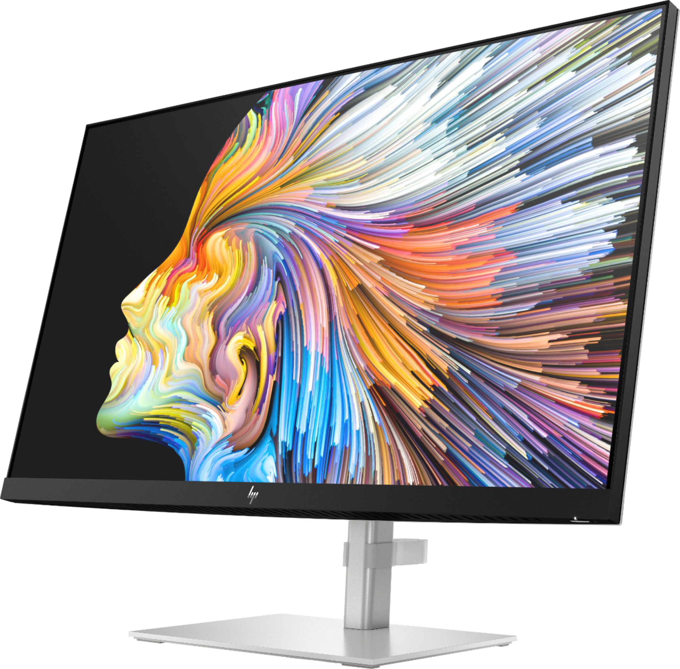 Angle View: HP - 28" IPS LED 4K UHD Monitor with HDR (HDMI, DisplayPort) - Silver & Black