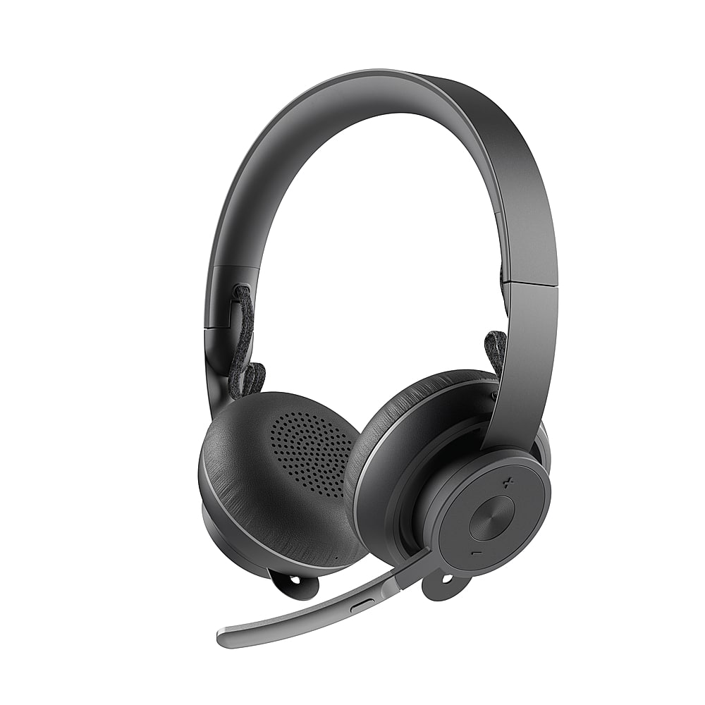Front. Logitech - Zone Wireless Bluetooth Noise-Cancelling Headset for Open Office - Graphite.