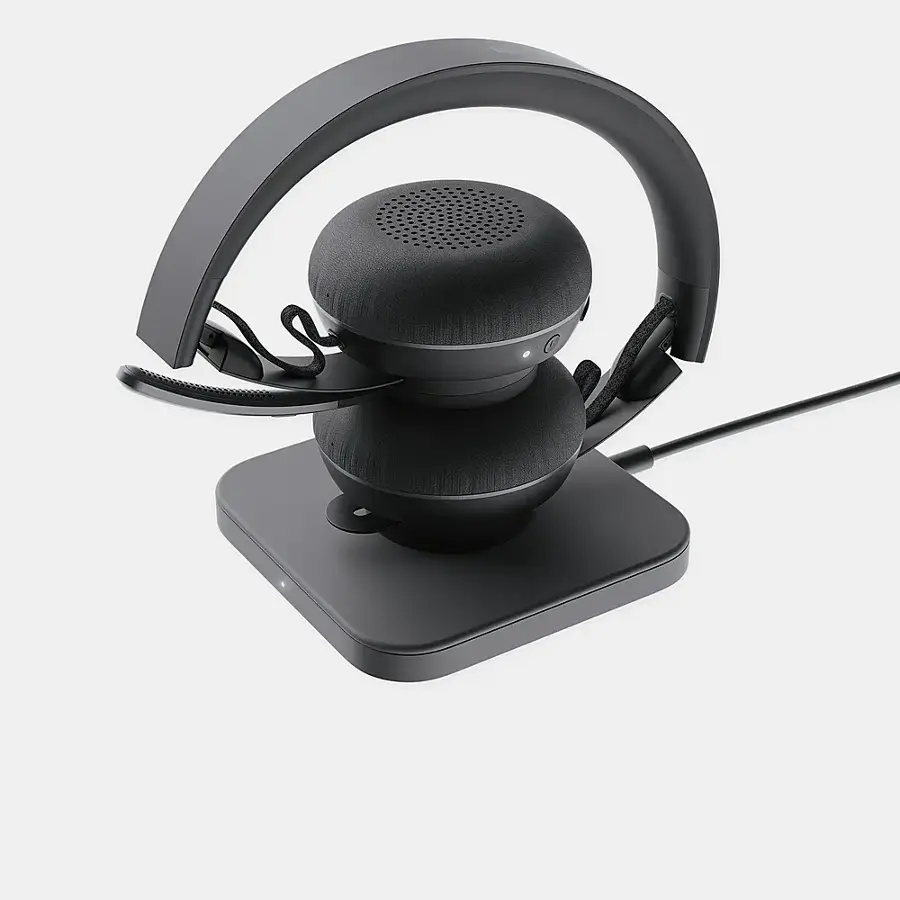 Alt View 14. Logitech - Zone Wireless Bluetooth Noise-Cancelling Headset for Open Office - Graphite.