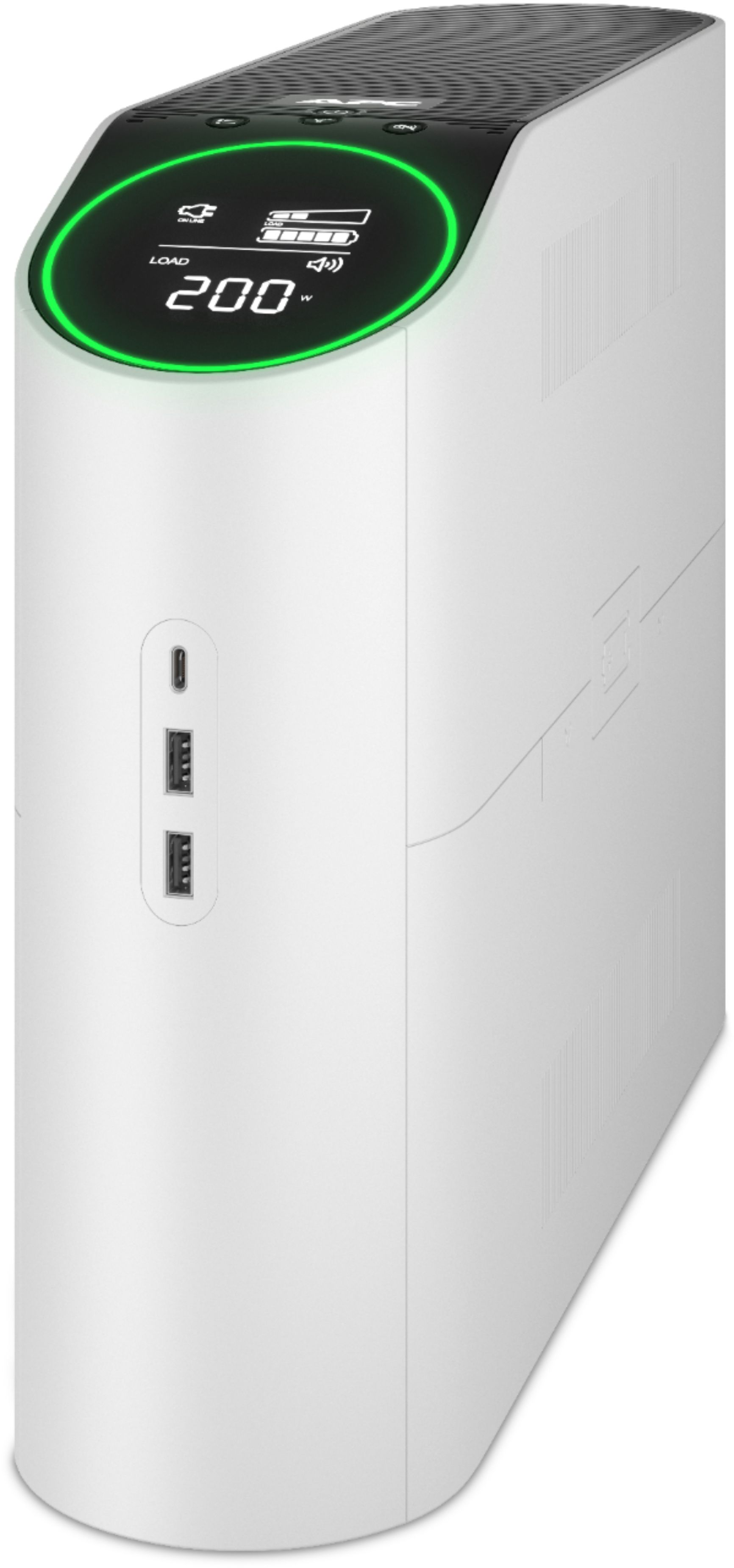 APC - Back-UPS Gaming 1500VA - 10 Outlet/3-USB Battery Back-up and Surge Protector - Arctic White