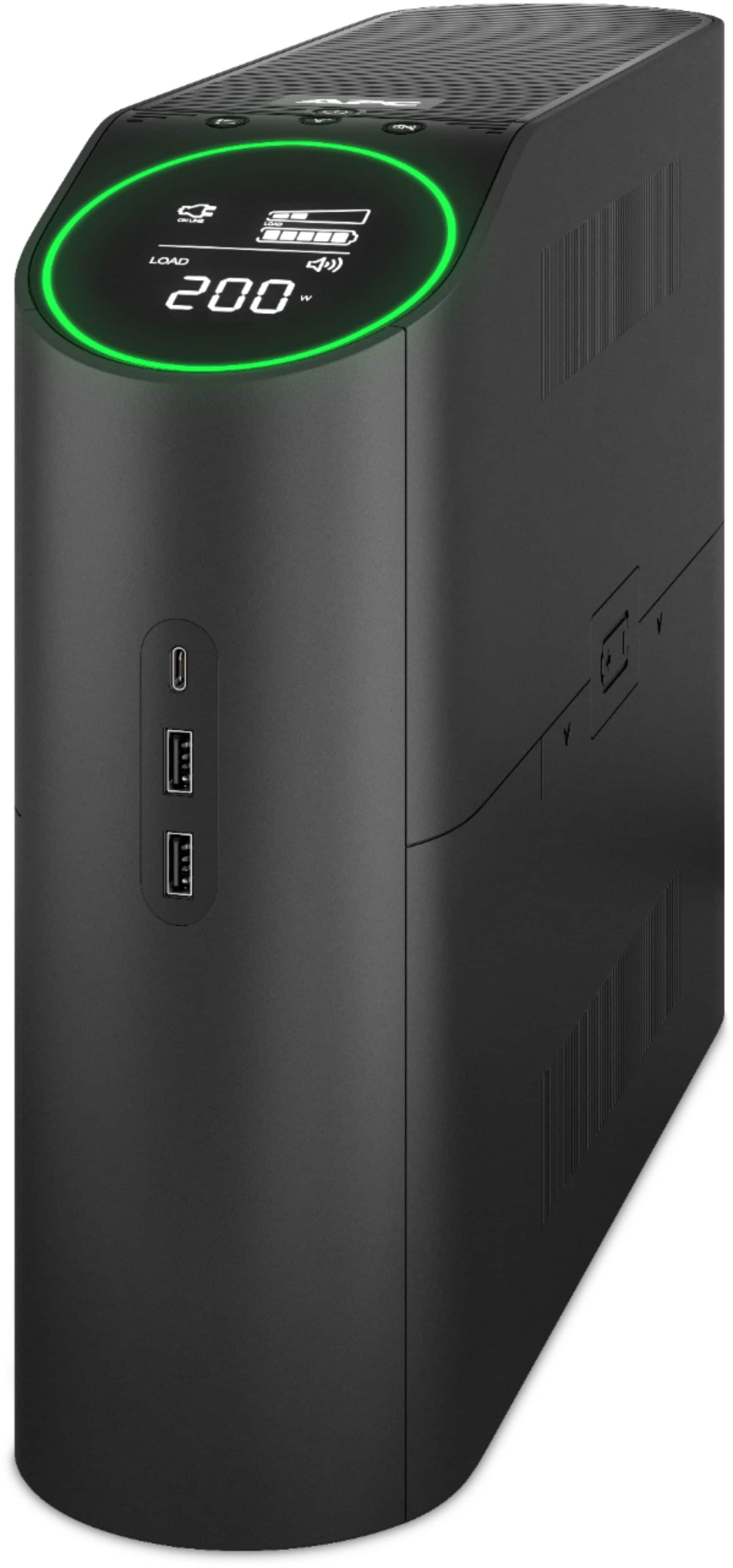 Apc Back Ups Gaming 1500va 10 Outlet 3 Usb Battery Back Up And Surge Protector Midnight Black Bgm1500b Best Buy