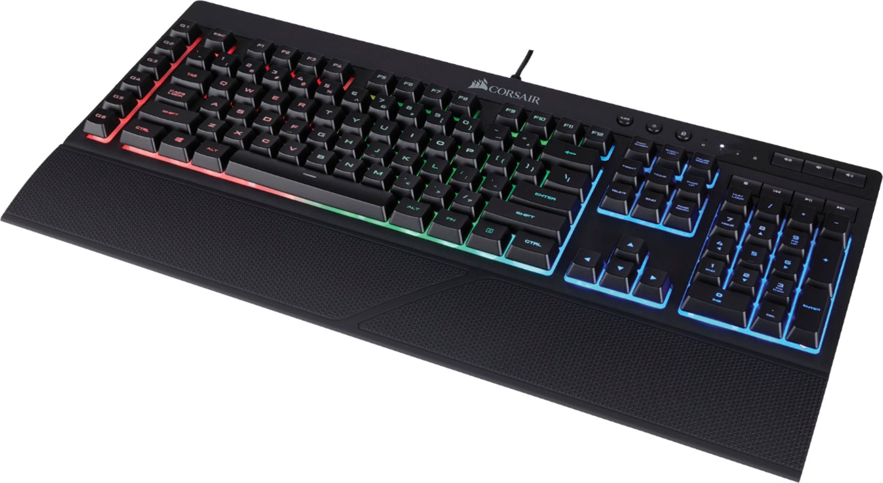 Angle View: CORSAIR - Refurbished K55 Full-size Wired Membrane Gaming Keyboard with RGB Backlighting