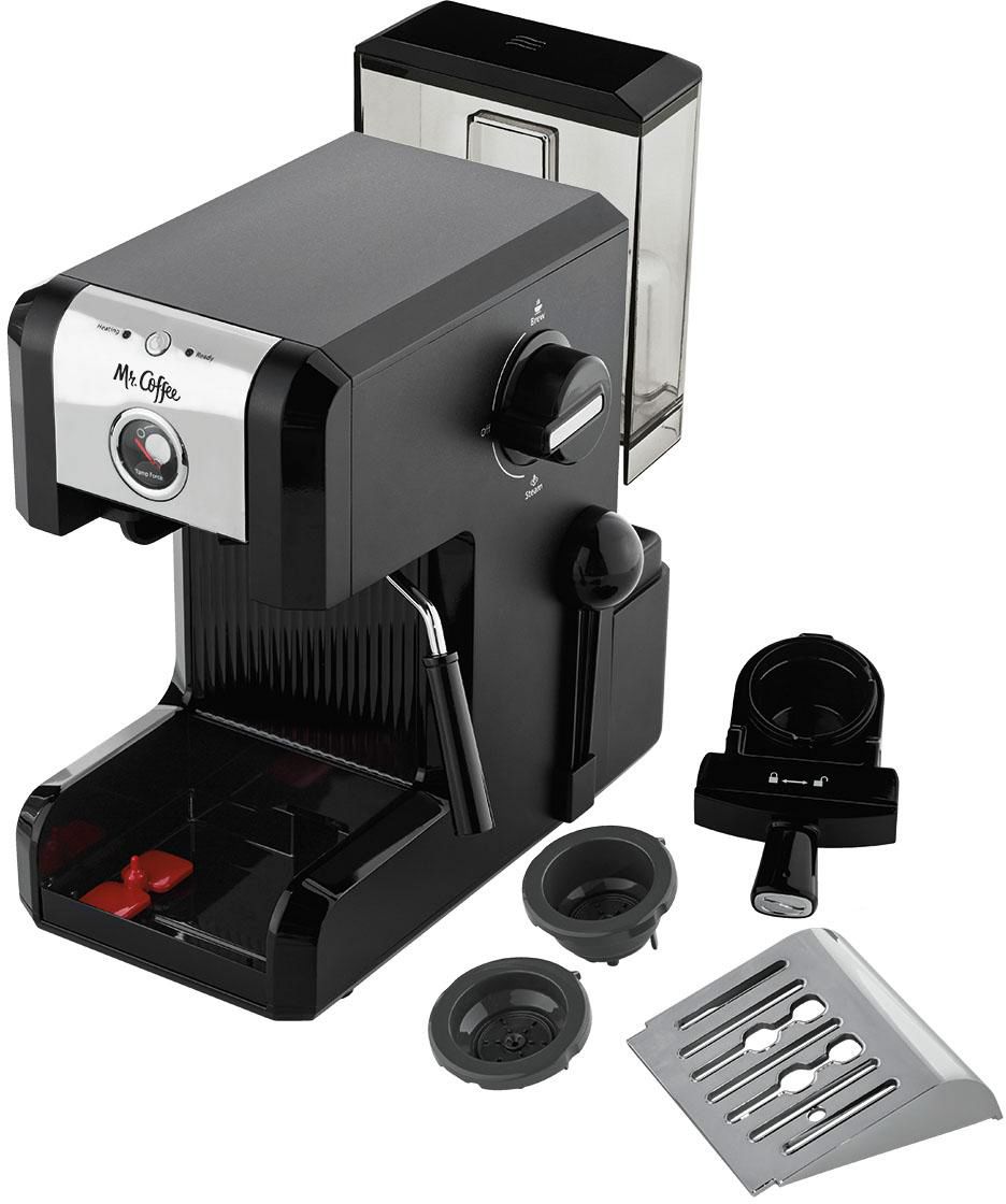 Left View: Mr. Coffee - Easy Espresso Machine - Black
