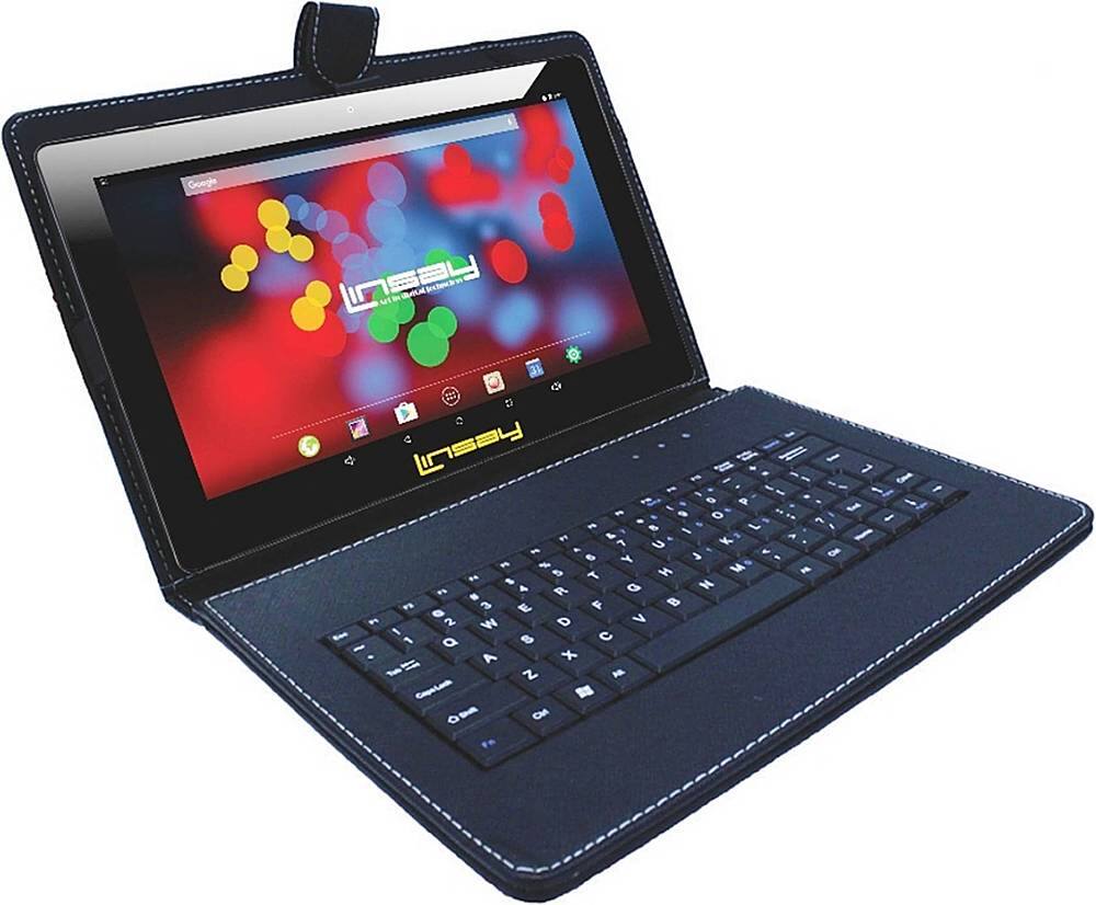 Angle View: LINSAY - 10.1" - Tablet - 32GB - With Keyboard