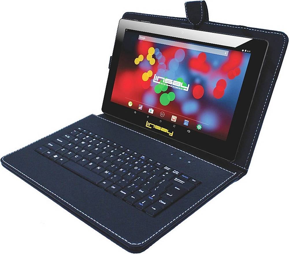 Left View: LINSAY - 10.1" - Tablet - 32GB - With Keyboard