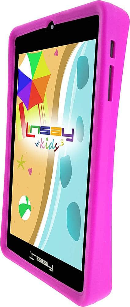 Left View: LINSAY - 7" Kids Tablet - 16GB - Pink