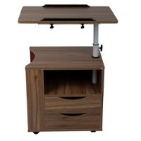 Mind Reader - Bedside Workstation Adjustable Desk - Brown - Front_Zoom