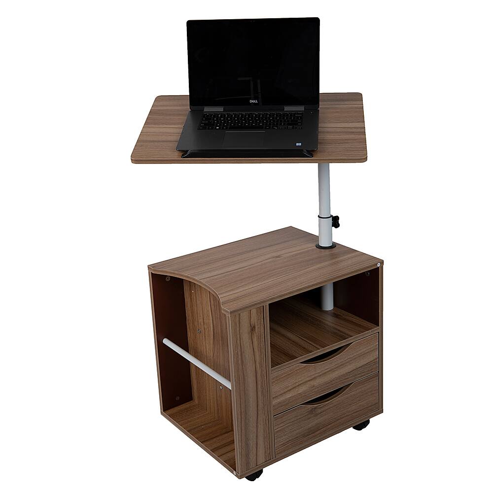 Alt View 13. Mind Reader - Bedside Workstation Adjustable Desk - Brown.