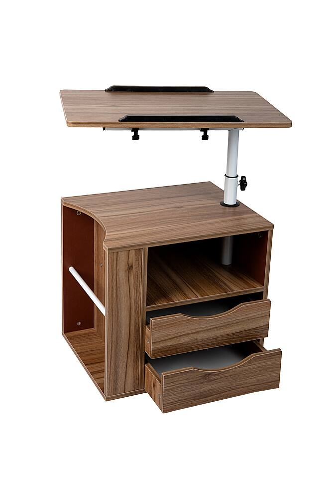 Alt View 17. Mind Reader - Bedside Workstation Adjustable Desk - Brown.