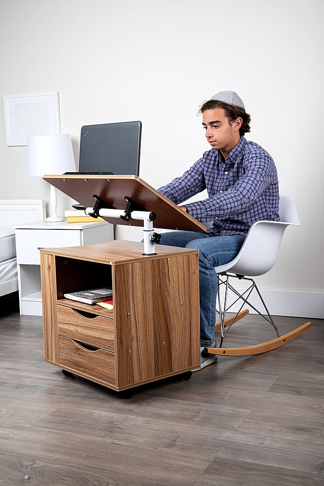 Alt View 18. Mind Reader - Bedside Workstation Adjustable Desk - Brown.