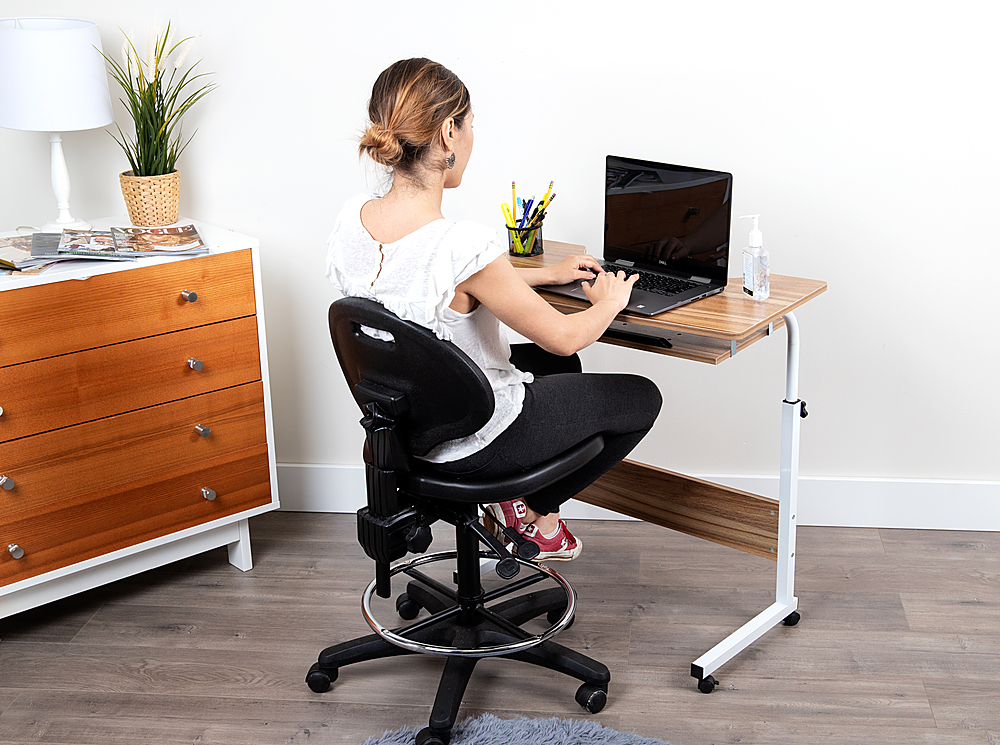 Mind Reader Adjustable Height Rolling, Rolling Laptop Table With Drawer