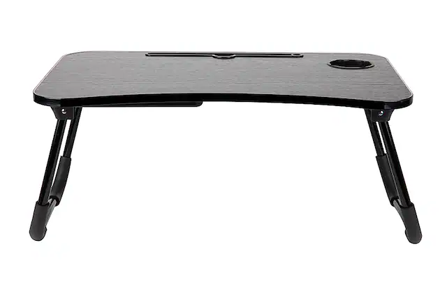 Alt View 11. Mind Reader - Foldable Bed Tray with Storage Drawer - Black.