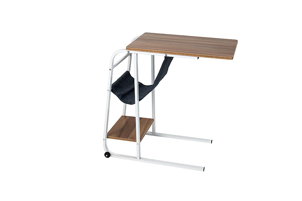 Front. Mind Reader - Rolling Couch Side Table - Brown.