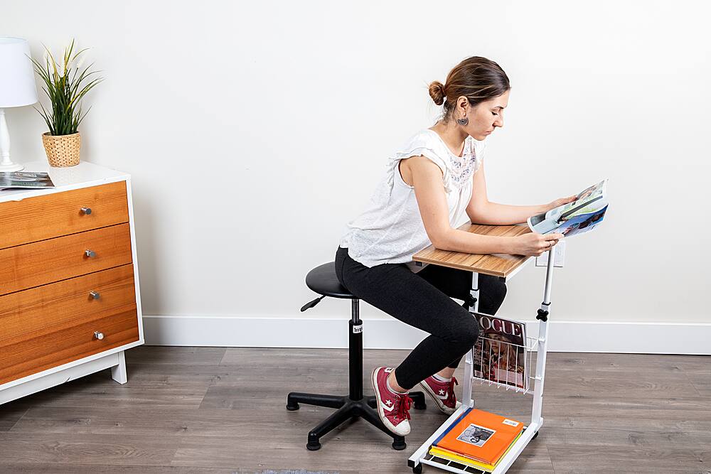 Best Buy: Mind Reader Adjustable Height Laptop Desk Brown ROLLTAB-BRN